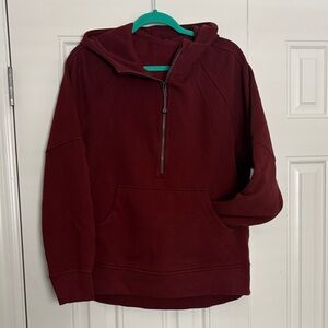 lululemon athletica Burgundy Half-Zip Hoodie Sweatshirt